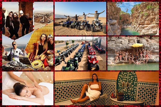 4 Excursions In 1 Pack = City tour + Quads + Hammam-massage + Paradise Valley - Agadir Marina and the rebuilt city