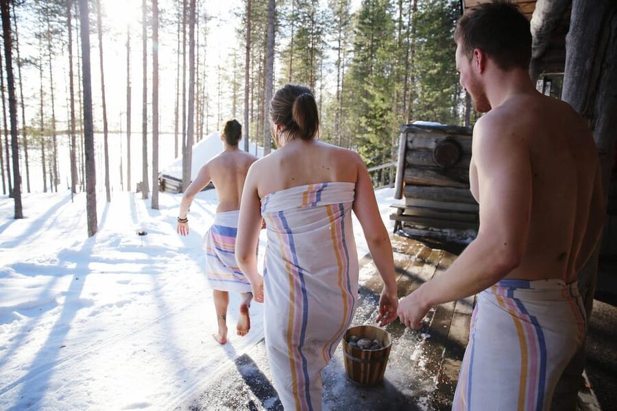 Arctic Tent Sauna Experience with Ice Swimming - Inside the custom tent sauna