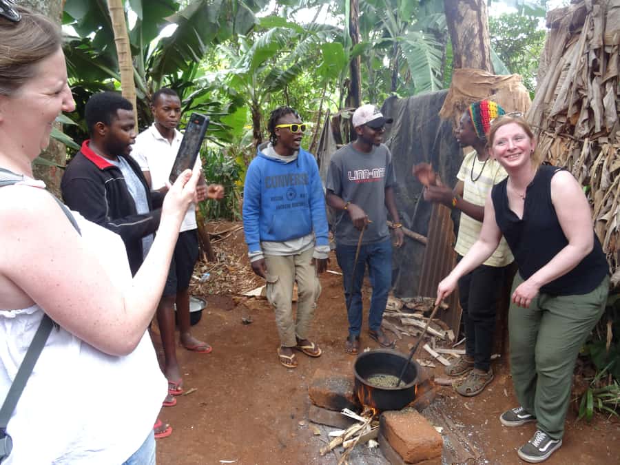 Arusha or Moshi : Hot Spring, Waterfall & Coffee Farm Tour - Walking through Materuni Village and banana farms