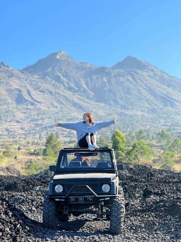 Bali: Sunset Mount Batur Jeep and Hot Spring All Inclusive - The Jeep ride across Mount Batur’s black lava
