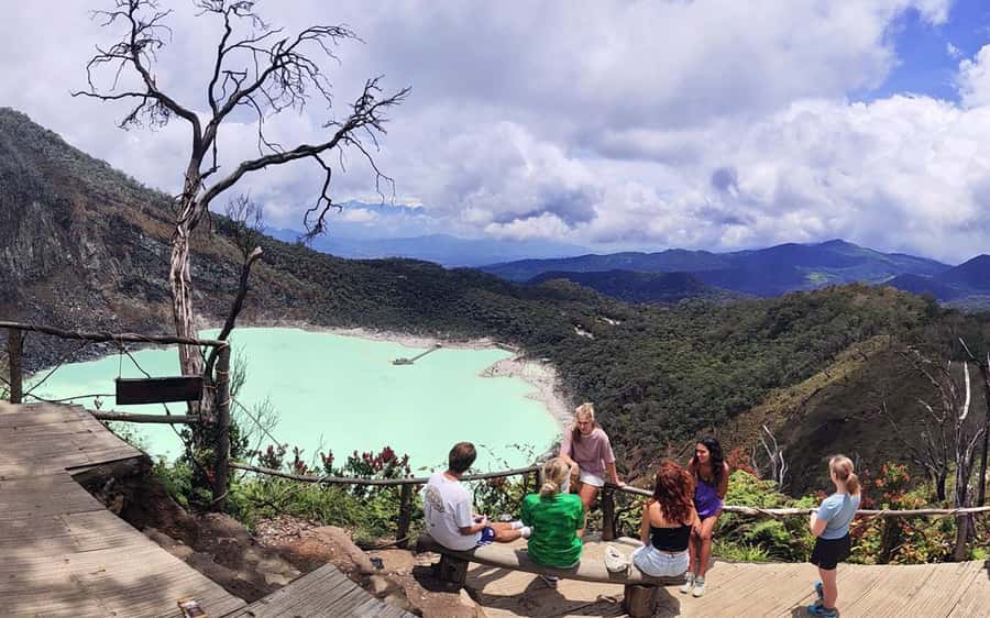 Bandung: White Crater, Scenic Tea Plantations & Hot Spring - The suspension bridge adds a little adventure
