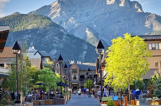 Banff Gondola Hot Springs Bow Falls and Three Lakes tour - Bow Falls, a quick stop with a big sound