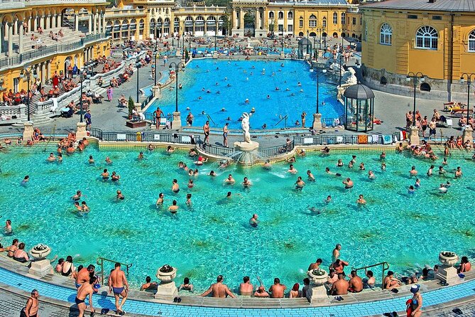 Entrance to Szechenyi Spa in Budapest - Indoor baths, saunas, and steam rooms