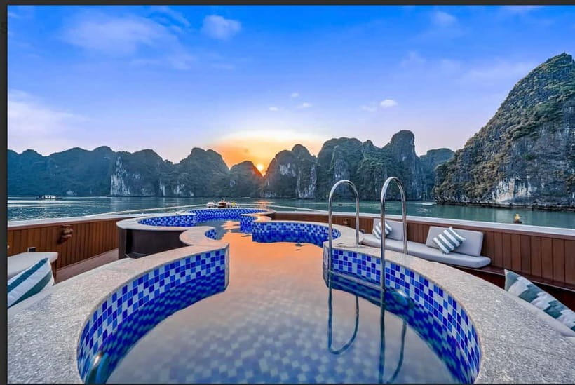 From Ha Long: Luxury Symphony Day Cruise with 2 Jacuzzi Pool - Ti Top Island from 14:45 to 15:45