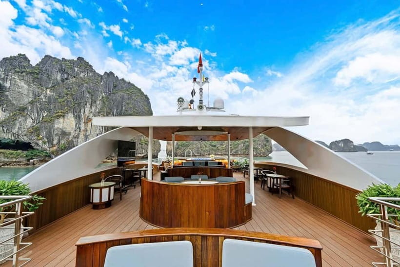 From Ha Long: Luxury Symphony Day Cruise with 2 Jacuzzi Pool - Service, guides, and the group experience