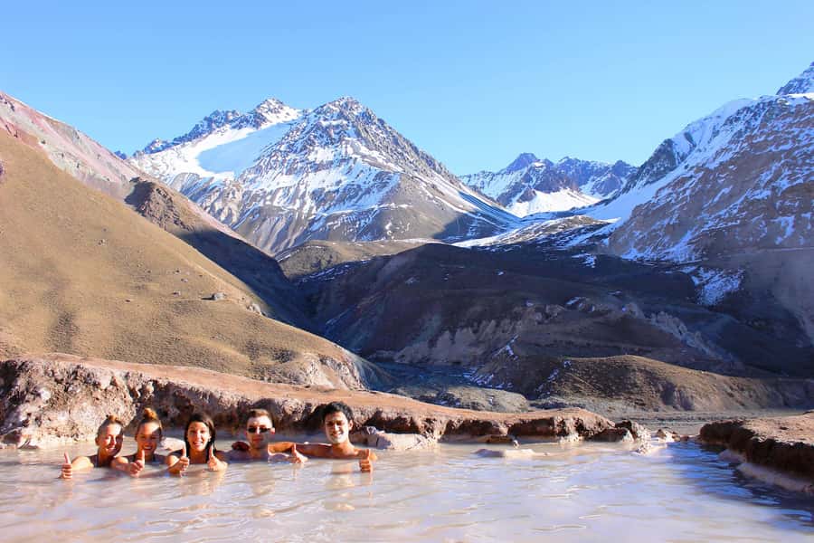 From Santiago: Maipo Canyon Volcano and Hot Spring Tour - Lunch beside the canyon before the hot springs