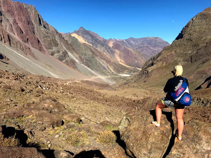 From Santiago: Maipo Canyon Volcano and Hot Spring Tour - The morning hike toward San José Volcano