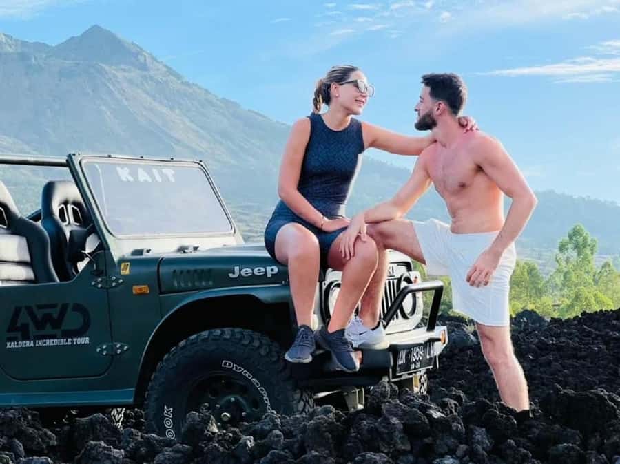 From Ubud: Mount Batur Shared Jeep Sunrise & Hot Spring Tour - The volcanic terrain and lava stops