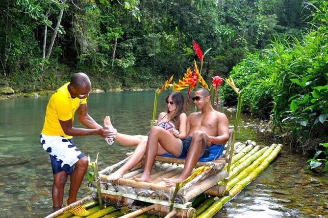 Grate River Rafting with Limestone Massage, Jet Ski and Parasailing combo tour - From Montego Bay hotels to Lethe Estate