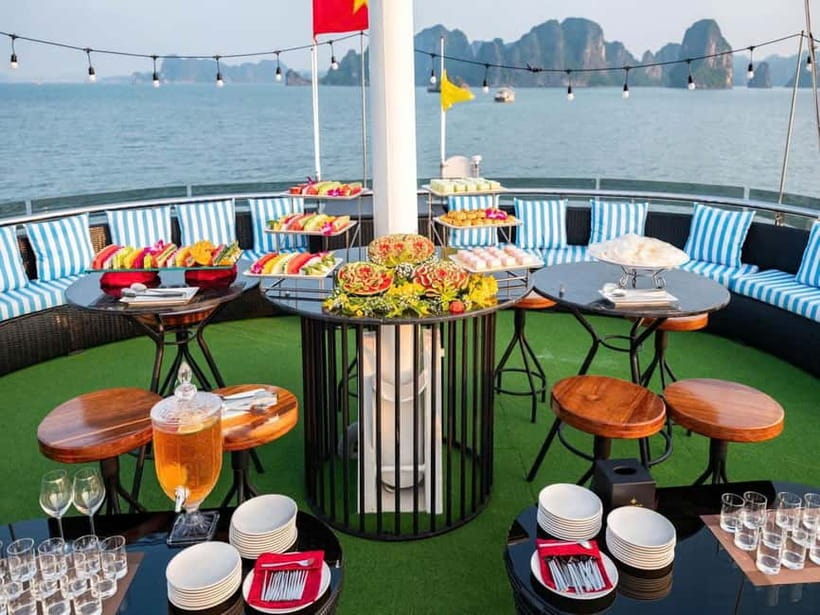 Ha Long Bay Cruise w/ Jacuzzi, Kayak & Limo from Hanoi - TiTop Island for swimming or a steep view