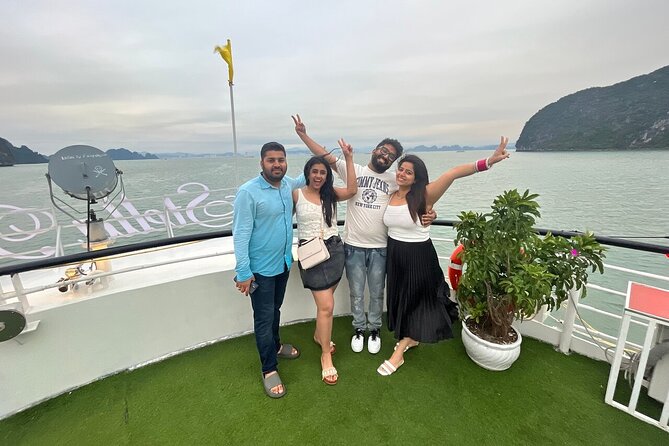Halong 5star Cruise Day Trip: Buffet Lunch, Jacuzzi & Kayaking - Jacuzzi, sunset party, and the ride home