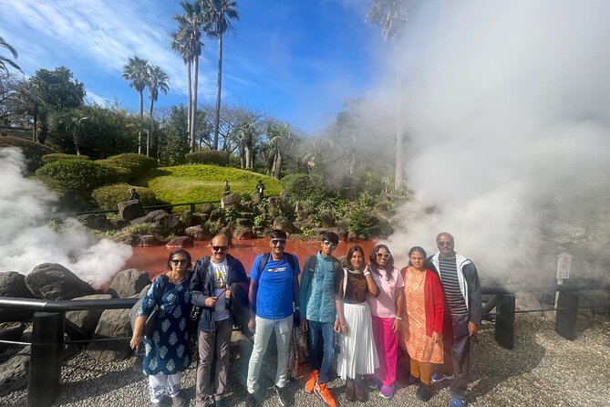 Hot Spring Beppu Onsen with Blue Hell cozy Tour by Car and walk - Jigoku Mushi, cooking with Beppu’s steam