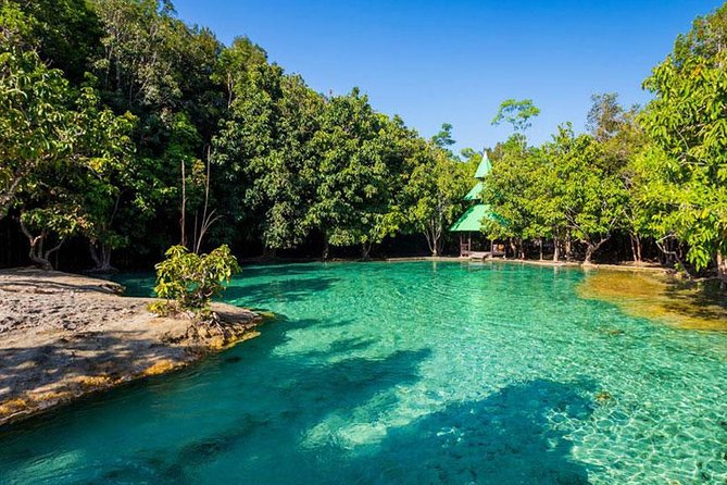 Jungle Tour to Emerald Pool, Krabi Hot Spring and Tiger Cave Temple - Namtok Ron Hot Spring Waterfall: warm water in the forest
