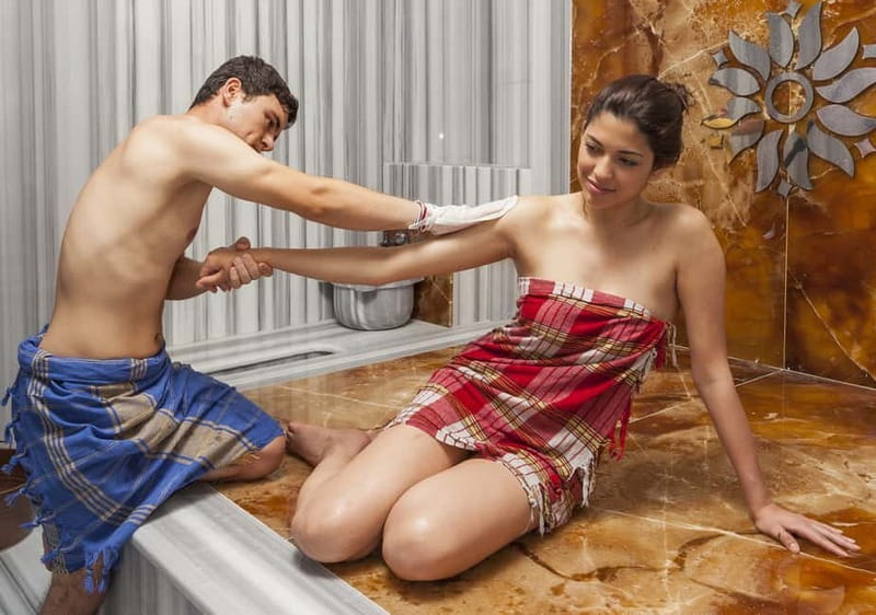 Kemer Traditional Turkish Bath Experience - The kese scrub on warm marble