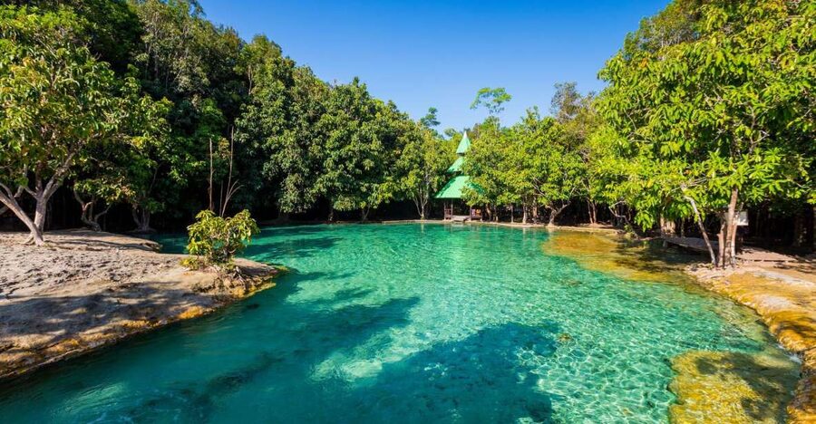 Krabi: Emerald Pool & Hot Spring Waterfall with Kayaking - Lunch is included, but do not picture a small local café