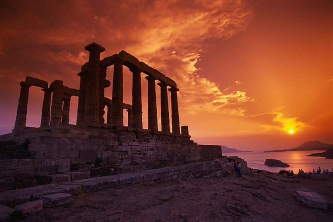 Lake Vouliagmeni Thermal Spa And Temple Of Poseidon Private Full Day Tour - The Temple of Poseidon above the Aegean