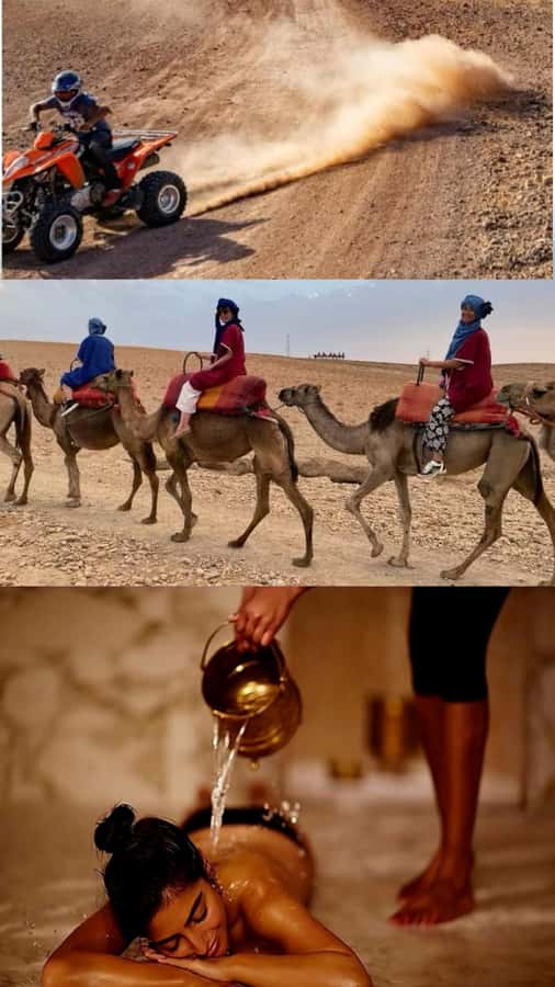 Marrakech: Full-Day Camel Ride, Quad Bike, & Spa Tour - Key points at a glance