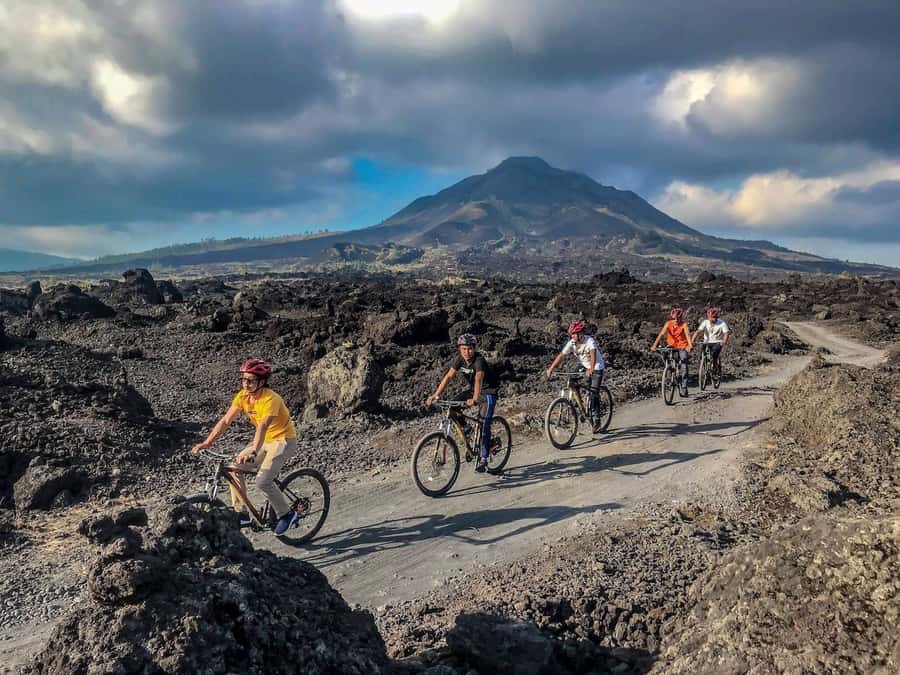 Mount Batur: Black Lava Cycling Tour w/ Natural Hot Spring - The ride itself: rough rock, village roads, and short climbs