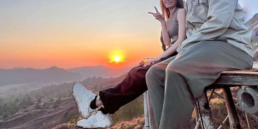 Mount Batur Jeep Sunrise and Hot Spring - All Inclusive Tour - Sunrise above Lake Batur and Mount Abang