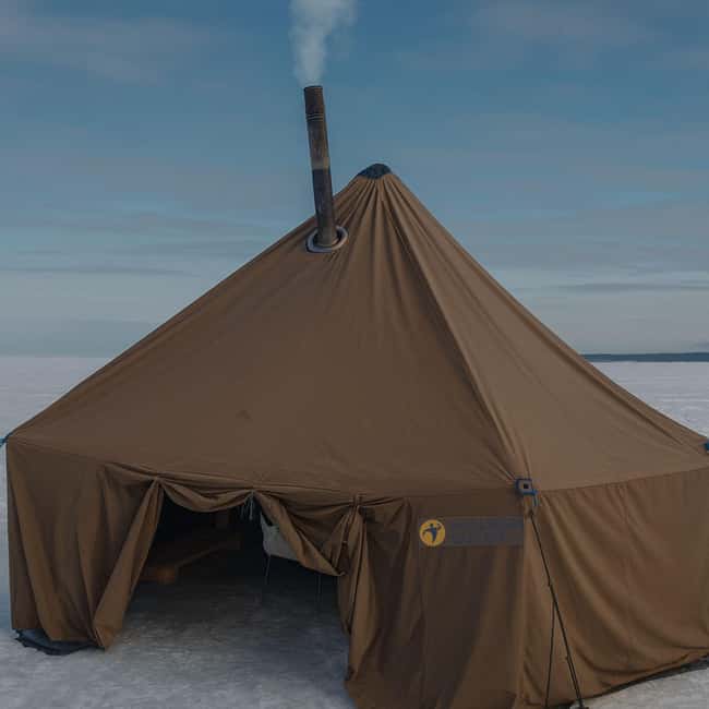 Oulu: Frozen Sea Tent Sauna & Ice Swimming - Inside the wood-heated tent sauna