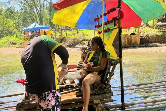 Private Bamboo Rafting & Limestone Foot Massage from Montego Bay - A bamboo raft ride at Lethe Estate
