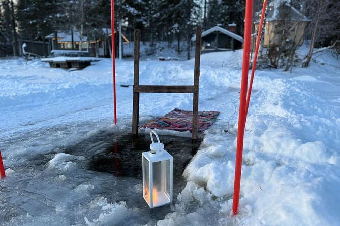 Private Traditional Sauna, Ice Dip and Dinner in the Wilderness - From Levi to a Quiet Lompolo Evening