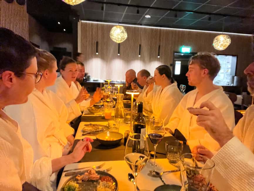Rovaniemi: Forest Spa, Outdoor hot tubs and bathrobe dinner - Inside the glass-fronted Wave sauna
