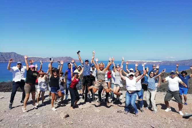 Santorini Volcanic Islands Cruise: Volcano, Hot Springs and Thirassia - Walking across Nea Kameni’s black volcanic ground