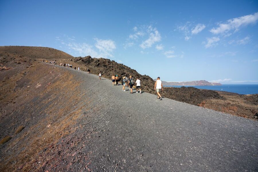 Santorini: Volcanic Islands Cruise with Hot Springs Visit - Nea Kameni and the climb to the volcano