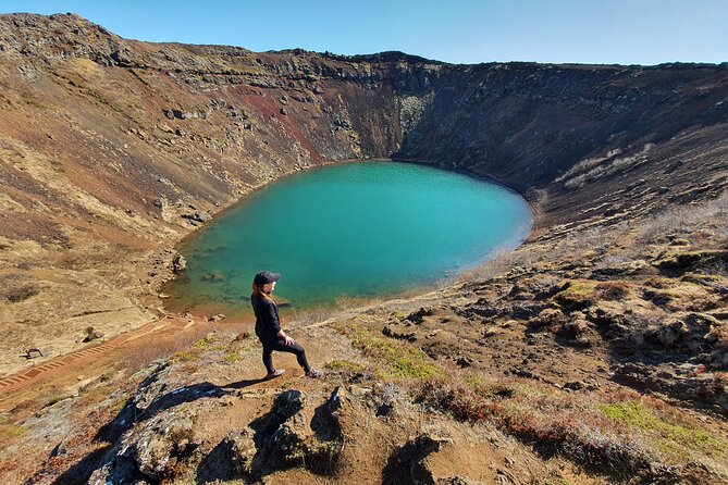 Small-Group Golden Circle, Hvammsvík Spa with Ticket & Crater - Kerið gives you Iceland in red, green, and blue