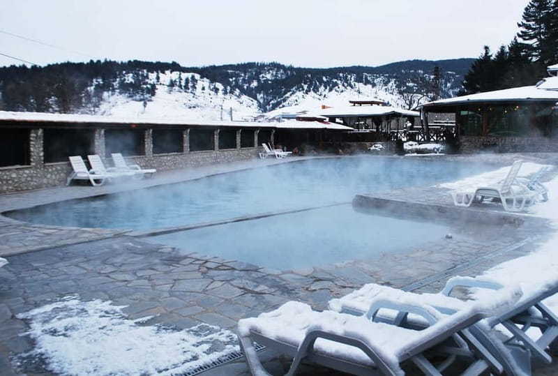 Sofia: Seven Rila Lakes Snowshoe Walk & Thermal Spring Pools - Riding the chairlift above the pine forest