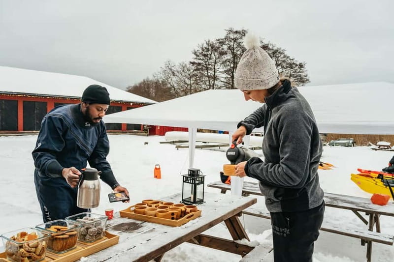 Stockholm: Winter Kayaking, Swedish Fika, and Hot Sauna - Getting ready in a dry suit